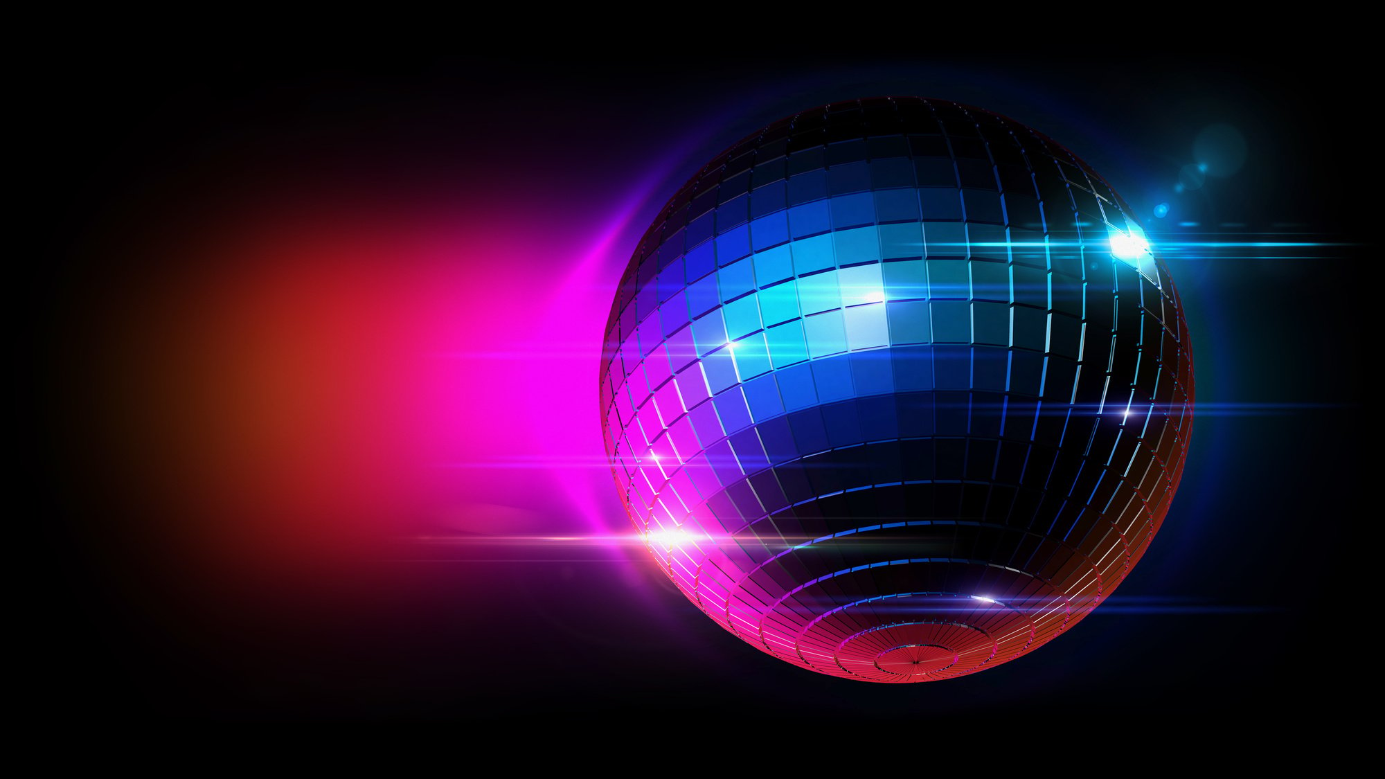 disco ball with lighting scene